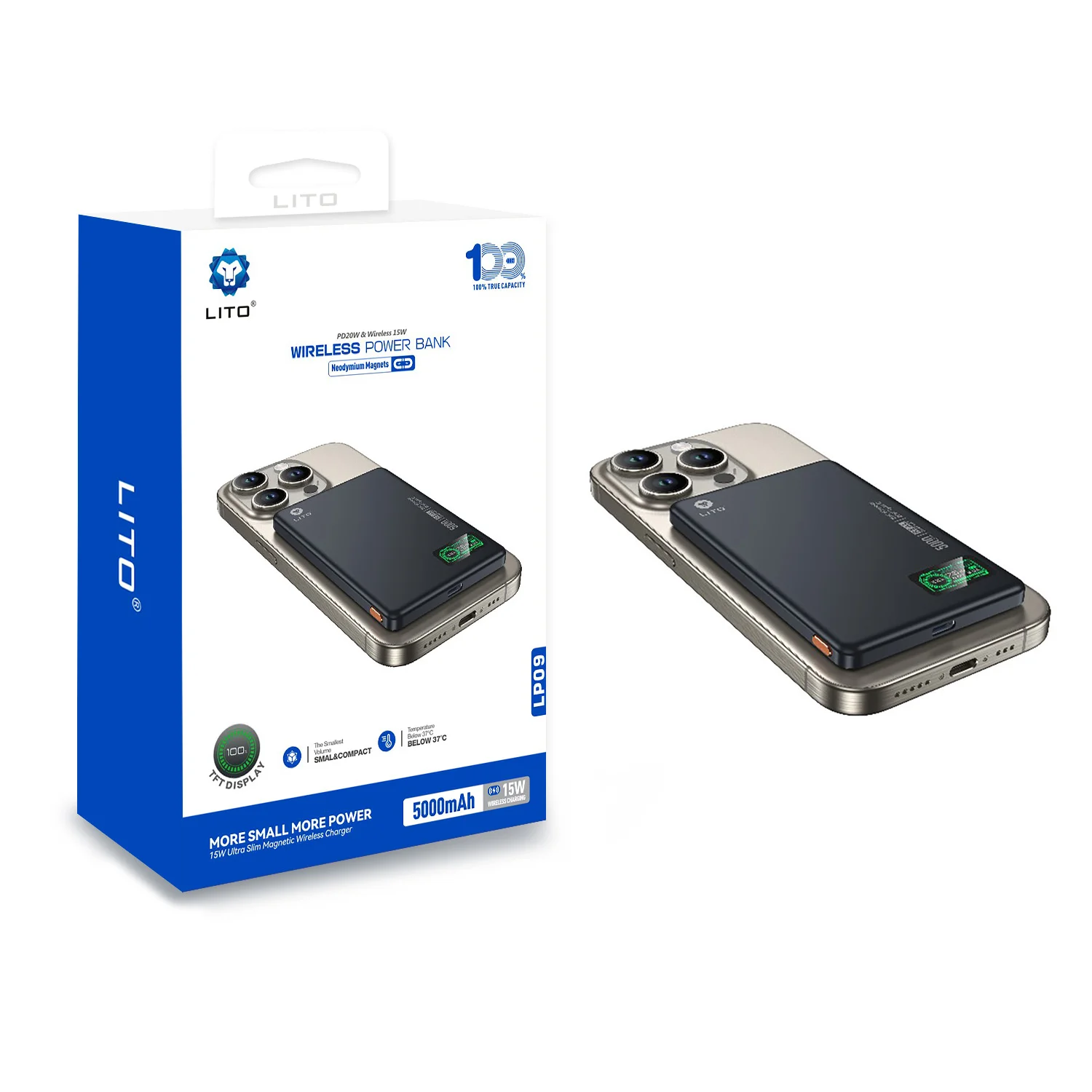 Power Bank LITO MagSafe 3-en-1 5000 mAh 