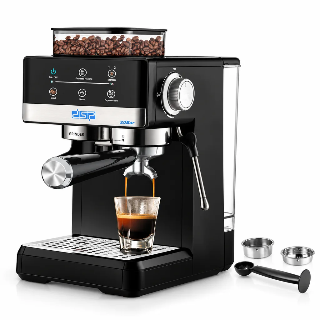 Machine à Café Expresso Avec Grinder DSP 1,7L 20 Bar – 1350W